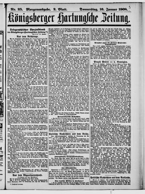 Königsberger Hartungsche Zeitung on Jan 16, 1908