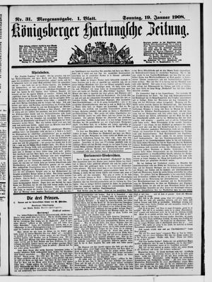 Königsberger Hartungsche Zeitung vom 19.01.1908