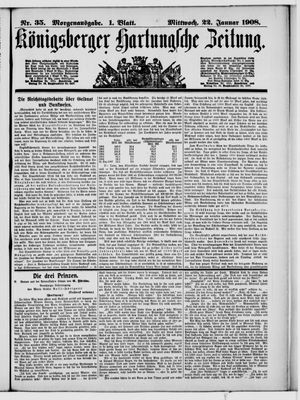 Königsberger Hartungsche Zeitung vom 22.01.1908