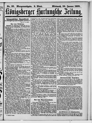 Königsberger Hartungsche Zeitung on Jan 22, 1908