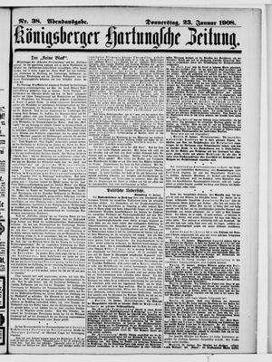 Königsberger Hartungsche Zeitung vom 23.01.1908