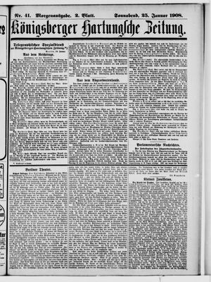 Königsberger Hartungsche Zeitung on Jan 25, 1908