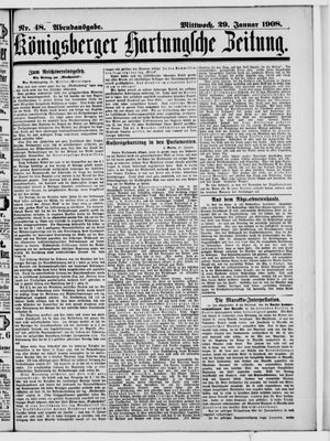 Königsberger Hartungsche Zeitung vom 29.01.1908