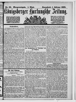 Königsberger Hartungsche Zeitung vom 01.02.1908