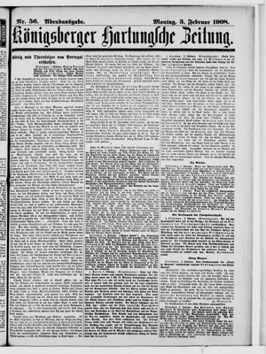 Königsberger Hartungsche Zeitung on Feb 3, 1908