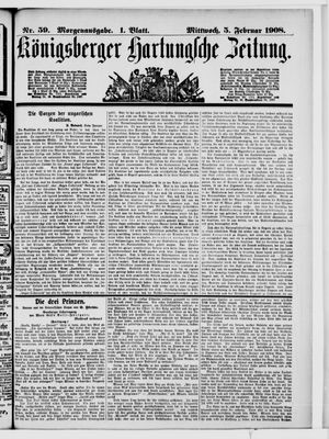 Königsberger Hartungsche Zeitung vom 05.02.1908