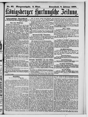 Königsberger Hartungsche Zeitung vom 08.02.1908