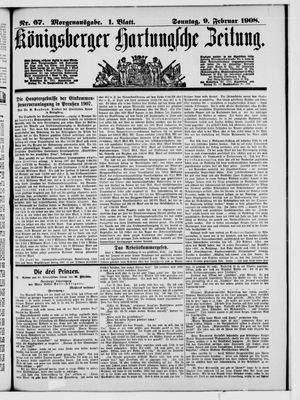 Königsberger Hartungsche Zeitung vom 09.02.1908