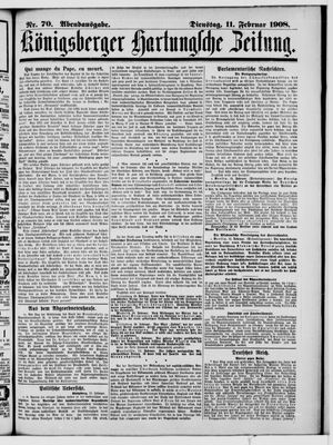 Königsberger Hartungsche Zeitung vom 11.02.1908