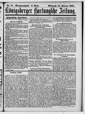 Königsberger Hartungsche Zeitung vom 12.02.1908