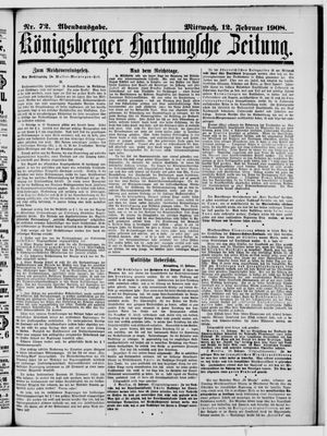 Königsberger Hartungsche Zeitung on Feb 12, 1908