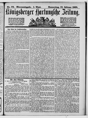 Königsberger Hartungsche Zeitung on Feb 13, 1908