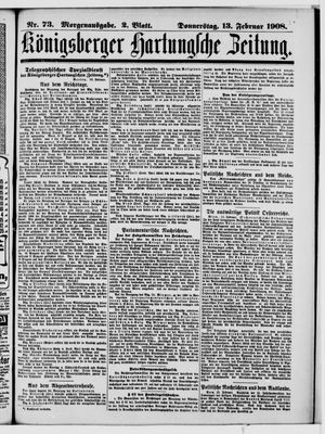 Königsberger Hartungsche Zeitung vom 13.02.1908