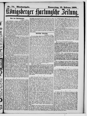 Königsberger Hartungsche Zeitung vom 13.02.1908