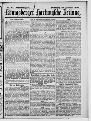 Königsberger Hartungsche Zeitung vom 19.02.1908