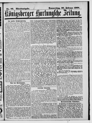 Königsberger Hartungsche Zeitung vom 20.02.1908