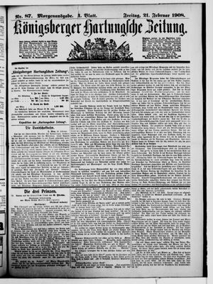 Königsberger Hartungsche Zeitung vom 21.02.1908