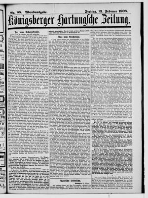 Königsberger Hartungsche Zeitung vom 21.02.1908
