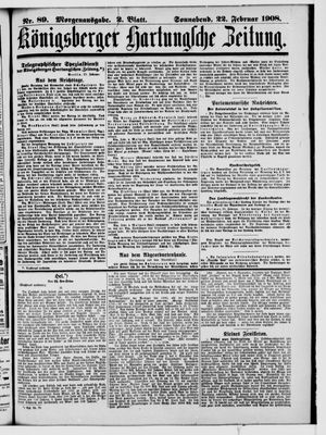 Königsberger Hartungsche Zeitung on Feb 22, 1908