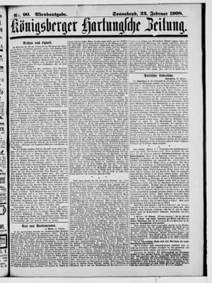 Königsberger Hartungsche Zeitung on Feb 22, 1908