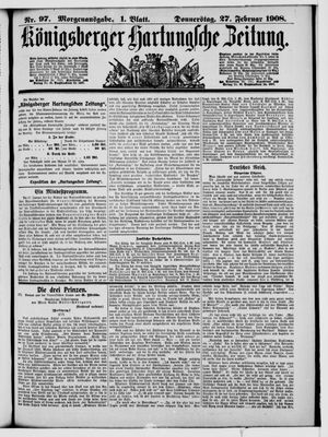 Königsberger Hartungsche Zeitung vom 27.02.1908