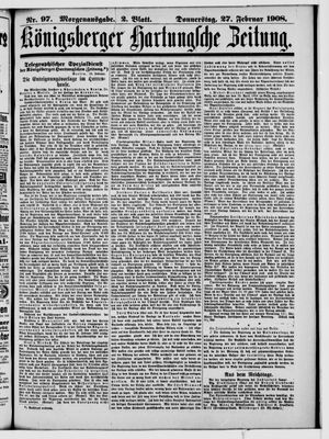 Königsberger Hartungsche Zeitung on Feb 27, 1908