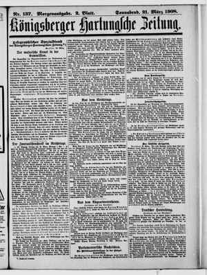 Königsberger Hartungsche Zeitung on Mar 21, 1908