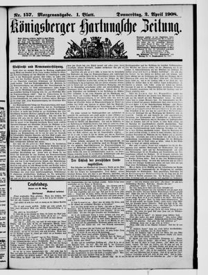 Königsberger Hartungsche Zeitung vom 02.04.1908