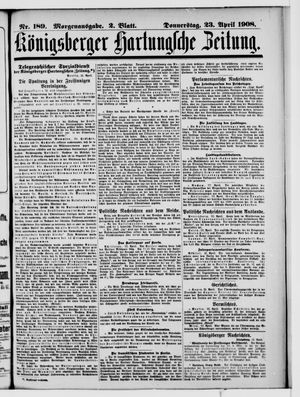 Königsberger Hartungsche Zeitung vom 23.04.1908