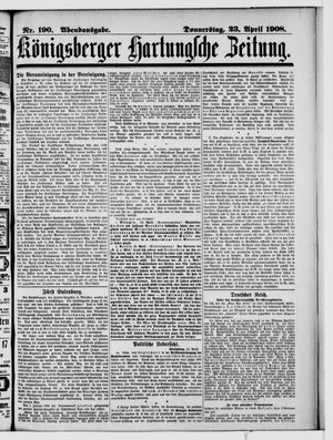 Königsberger Hartungsche Zeitung vom 23.04.1908