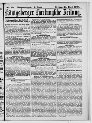 Königsberger Hartungsche Zeitung vom 24.04.1908