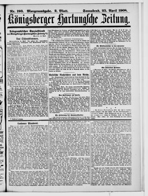 Königsberger Hartungsche Zeitung vom 25.04.1908