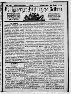 Königsberger Hartungsche Zeitung vom 30.04.1908