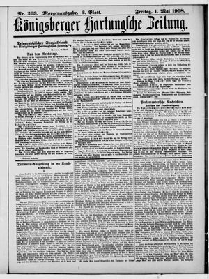 Königsberger Hartungsche Zeitung vom 01.05.1908
