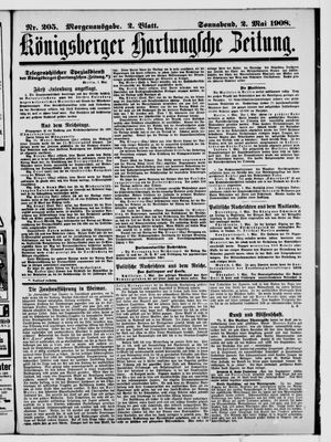 Königsberger Hartungsche Zeitung vom 02.05.1908