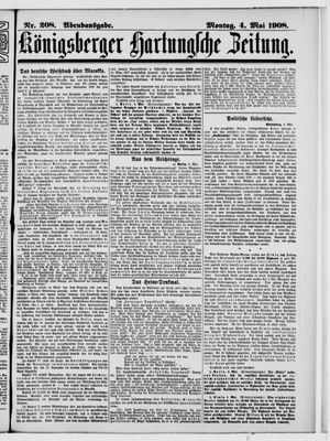 Königsberger Hartungsche Zeitung vom 04.05.1908