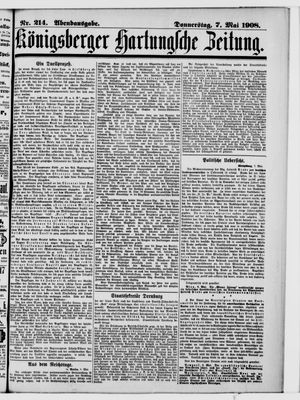 Königsberger Hartungsche Zeitung vom 07.05.1908
