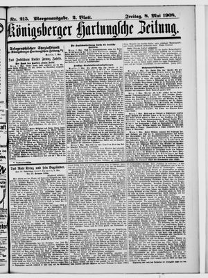Königsberger Hartungsche Zeitung vom 08.05.1908