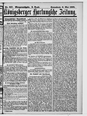 Königsberger Hartungsche Zeitung vom 09.05.1908