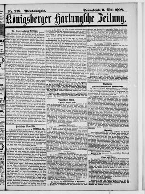 Königsberger Hartungsche Zeitung vom 09.05.1908