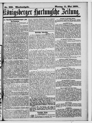 Königsberger Hartungsche Zeitung vom 11.05.1908