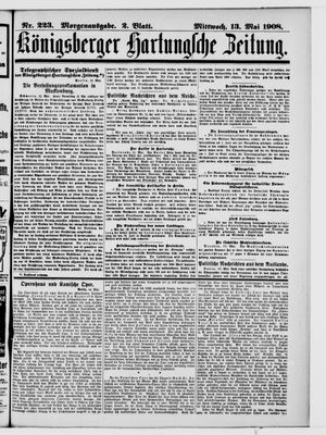 Königsberger Hartungsche Zeitung vom 13.05.1908