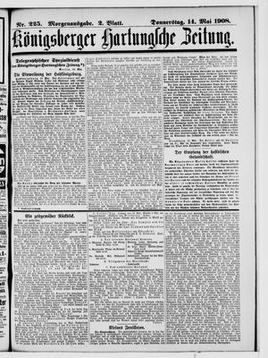 Königsberger Hartungsche Zeitung vom 14.05.1908