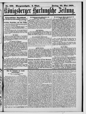 Königsberger Hartungsche Zeitung vom 22.05.1908