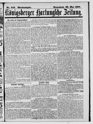 Königsberger Hartungsche Zeitung vom 23.05.1908