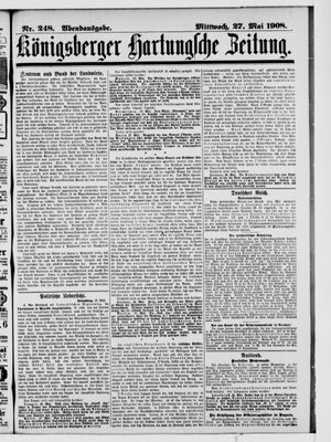Königsberger Hartungsche Zeitung on May 27, 1908