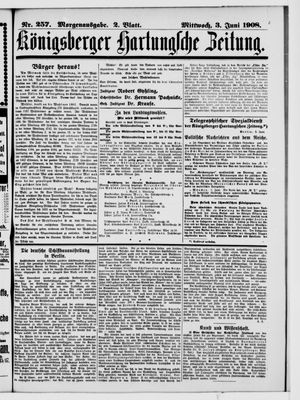 Königsberger Hartungsche Zeitung vom 03.06.1908
