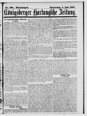 Königsberger Hartungsche Zeitung vom 04.06.1908
