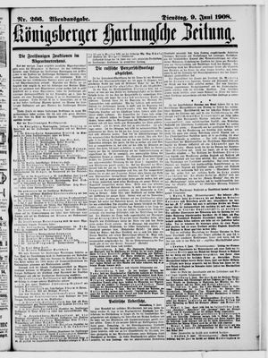 Königsberger Hartungsche Zeitung vom 09.06.1908