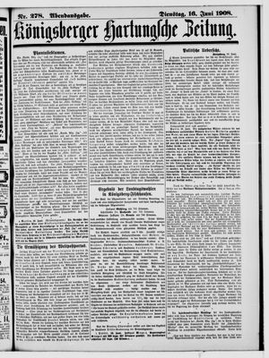 Königsberger Hartungsche Zeitung vom 16.06.1908
